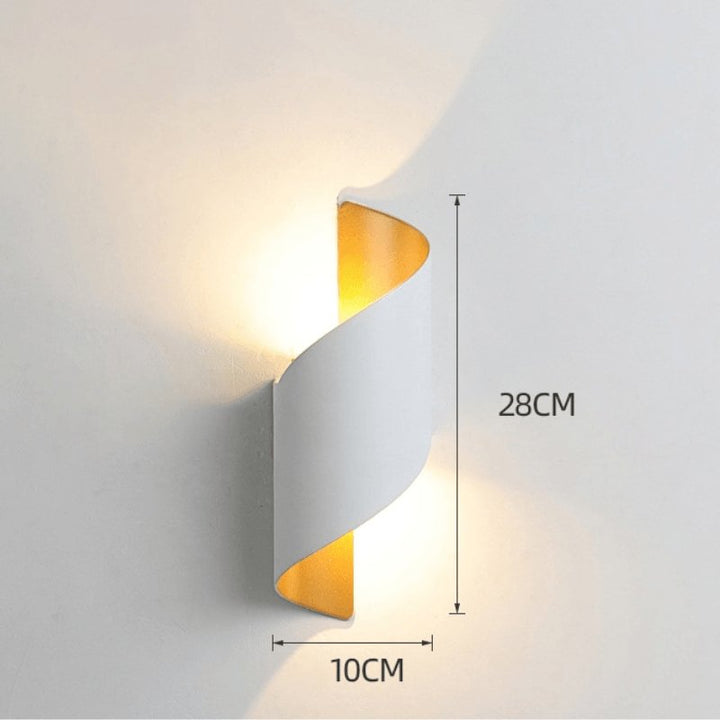 Arandela de Parede para Exterior com LED em Formato Espiral