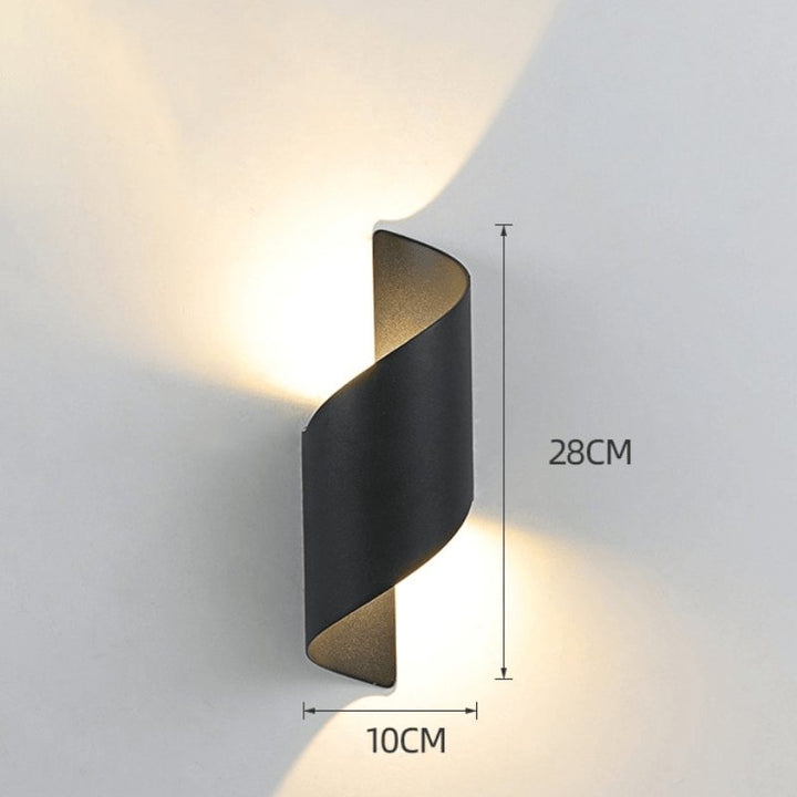 Arandela de Parede para Exterior com LED em Formato Espiral
