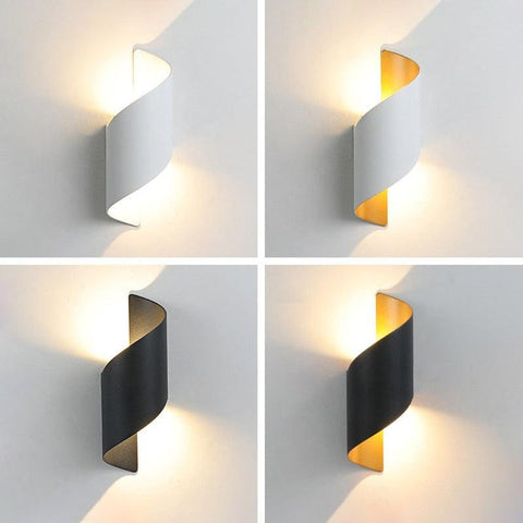 Arandela de Parede para Exterior com LED em Formato Espiral