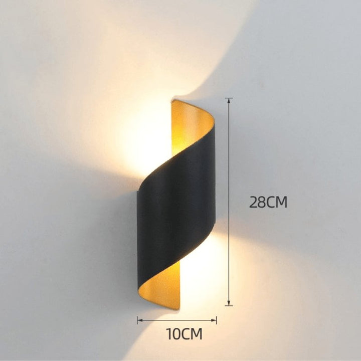 Arandela de Parede para Exterior com LED em Formato Espiral