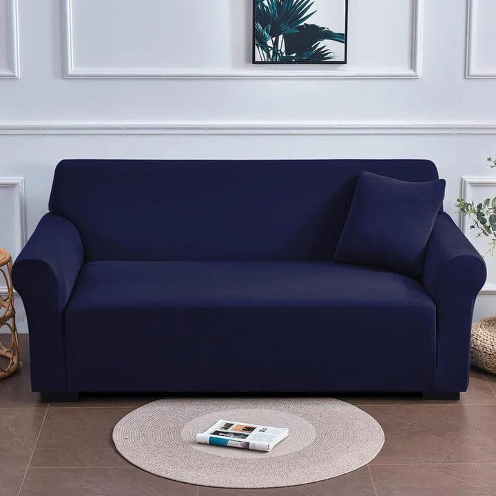 Capa De Sofá Ajustável Stretch Azul Marinho