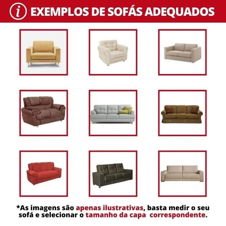 Capa De Sofá Ajustável Stretch Lisa Preto