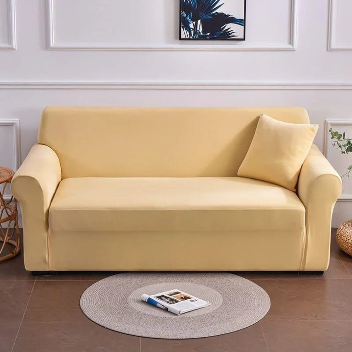 Capa De Sofá Stretch Ajustável Lisa Creme