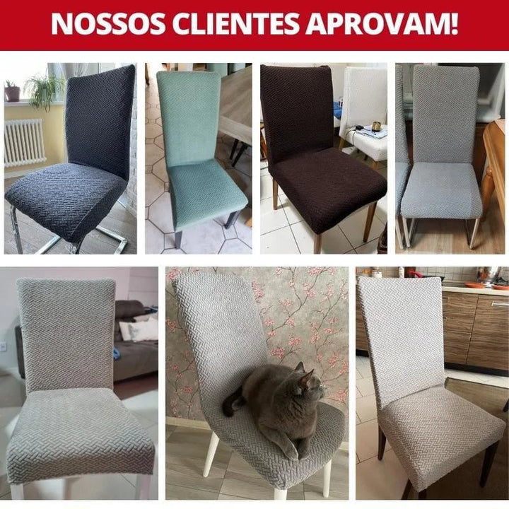 Capa Para Cadeira de Jantar Resistente Semi-impermeável Cinza Claro
