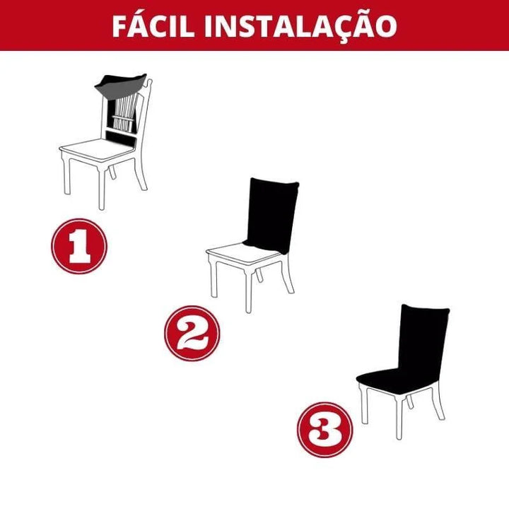 Capa Para Cadeira de Jantar Tecido Stretch Areia - feito