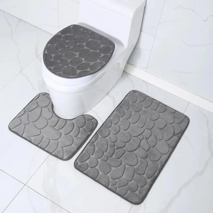 Kit de Tapetes 3 Peças Antiderrapantes e Absorventes