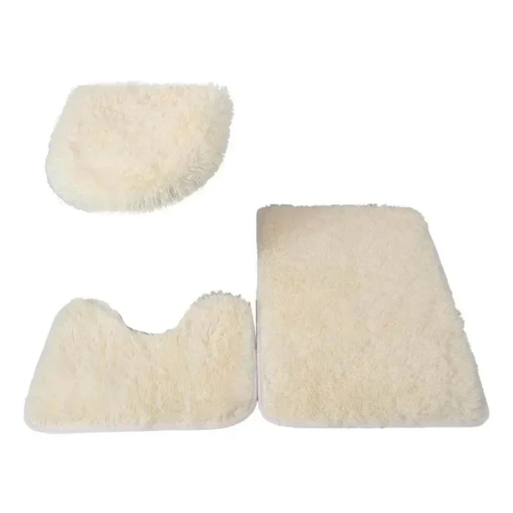 Kit de Tapetes 3 Peças Antiderrapantes de Microfibra Super Confortável