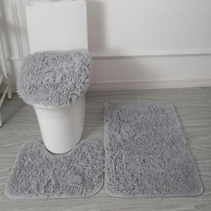 Kit de Tapetes 3 Peças Antiderrapantes de Microfibra Super Confortável