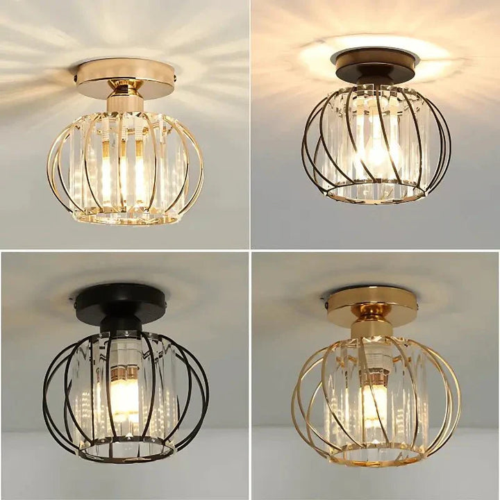 Luminária de Teto Decorativa com Cúpula de Vidro e Design Luxuoso