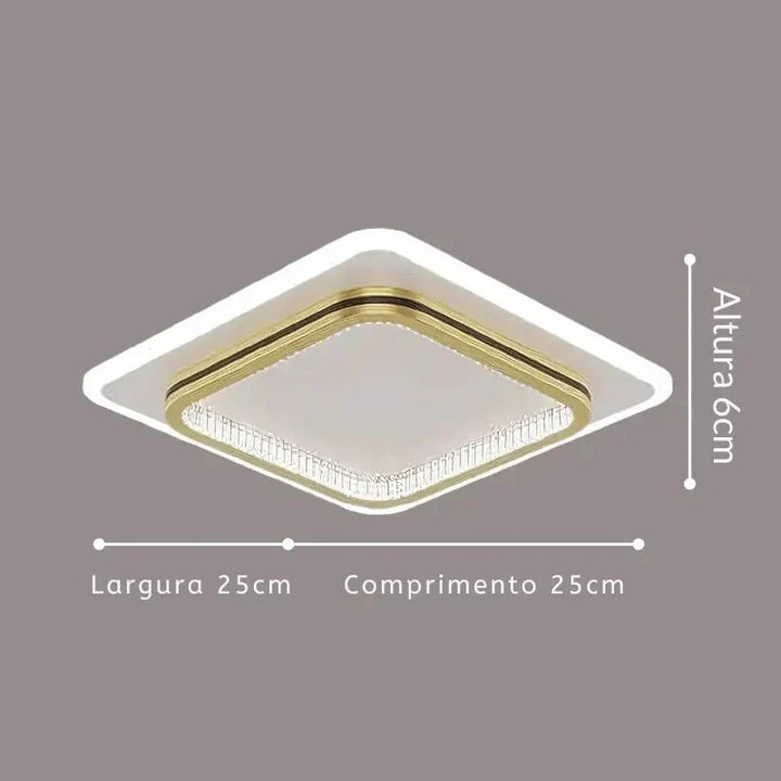 Luminária de Teto Moderna para Instalação de Sobrepor com Design Contemporâneo