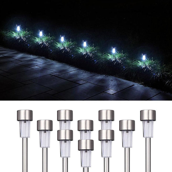 Luminária Para Jardim de Led Way Prata Led com Painel Solar