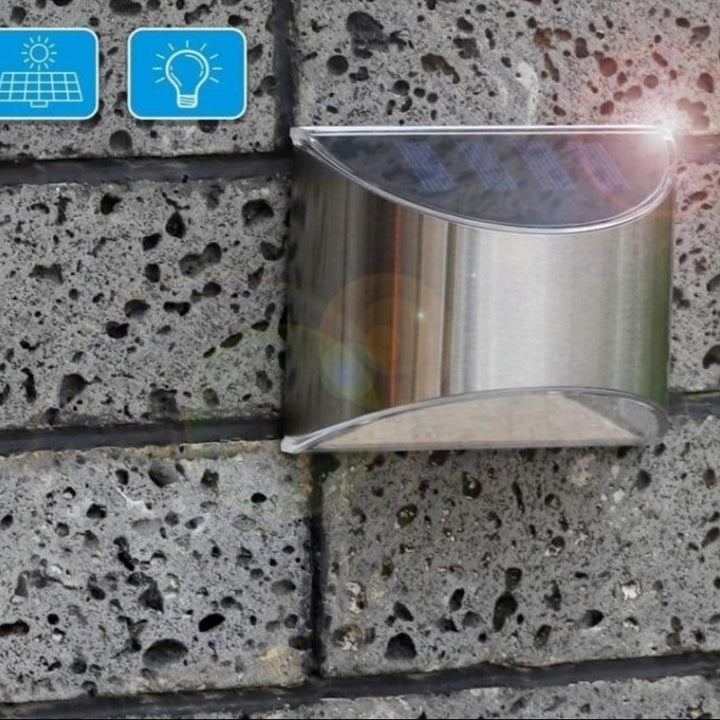 Luminária Para Jardim Wall Led com Painel Solar e Sensor de Movimento- 2 Unidades