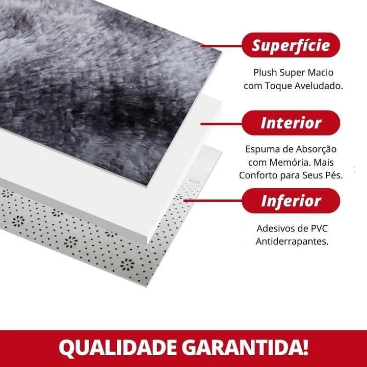 Tapete Felpudo Premium Redondo Cinza