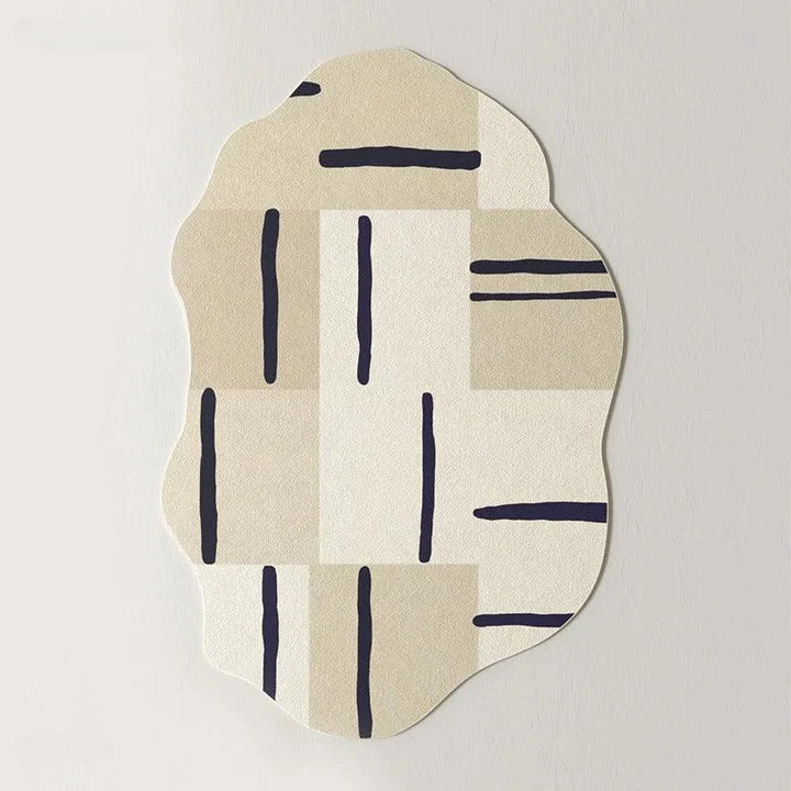 Tapete Irregular Antiderrapante para Sala e Quarto com Design Moderno