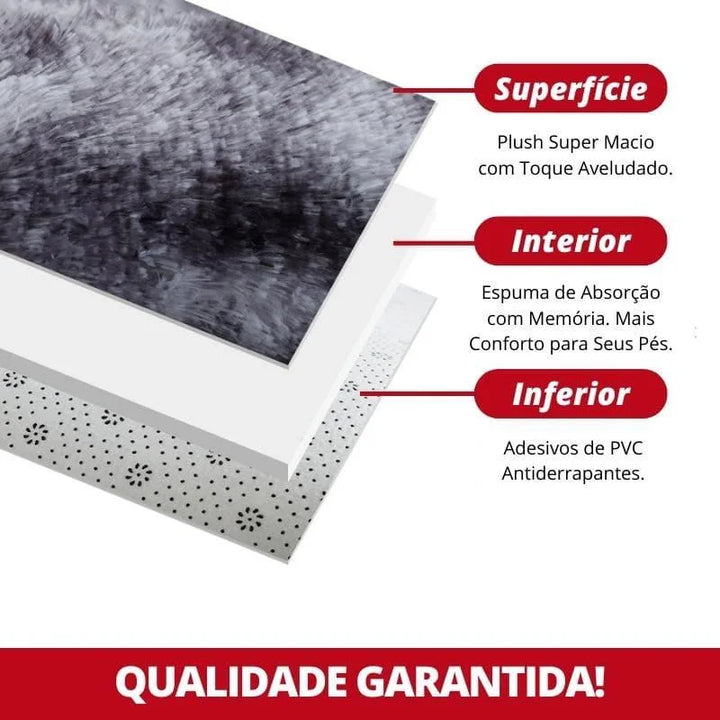 Tapete Liso Soft Felpudo Vermelho Mescla